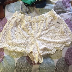 Free people lace scalloped shorts