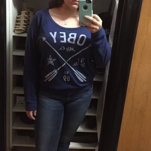 Authentic OBEY Blue Baggy Top