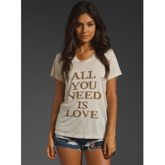 Haute Hippie Tops - Haute Hippie "all you need is love" tee t-shirt XS