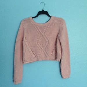 H&M Light Pink Cropped Sweater
