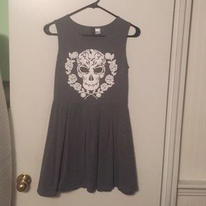 H&M Gray skull and flower dress.