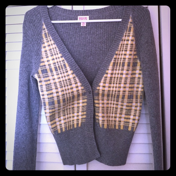 Grey with yellow argyle sweater