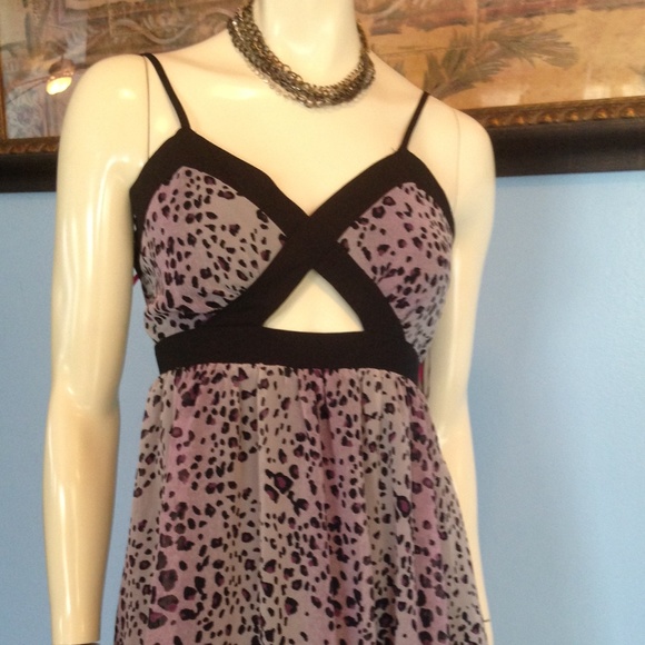 Forever 21 Dresses & Skirts - 💖 Purple cheetah print mini dress w/ cutout 💖