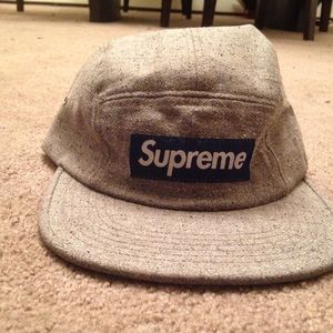 SOLD // Supreme 5 panel grey flannel hat