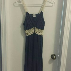 Charming Charlie Navy blue & lace dress