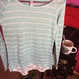 High low lace sweater