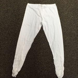 White knit leggings