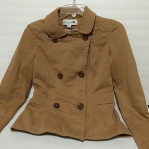 F21 Cotton Double-Breasted Blazer/Jacket