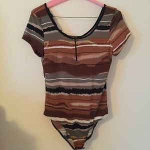 Earth tone body suit (S: L) but fits like a M