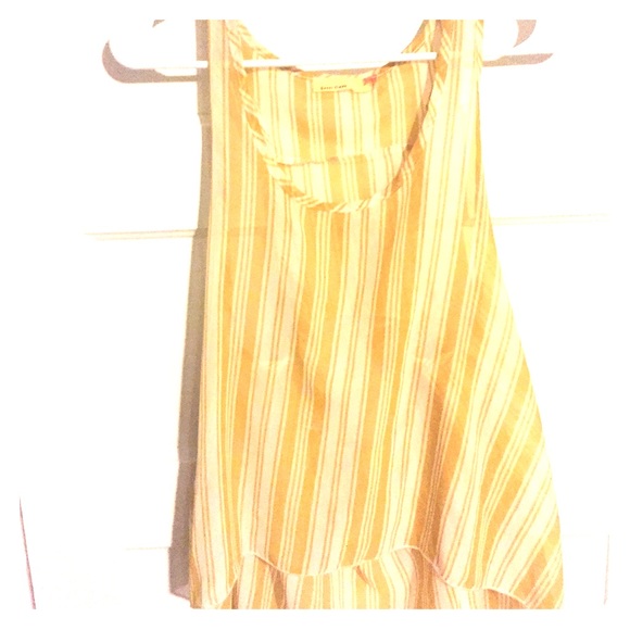 High-lo yellow striped tank