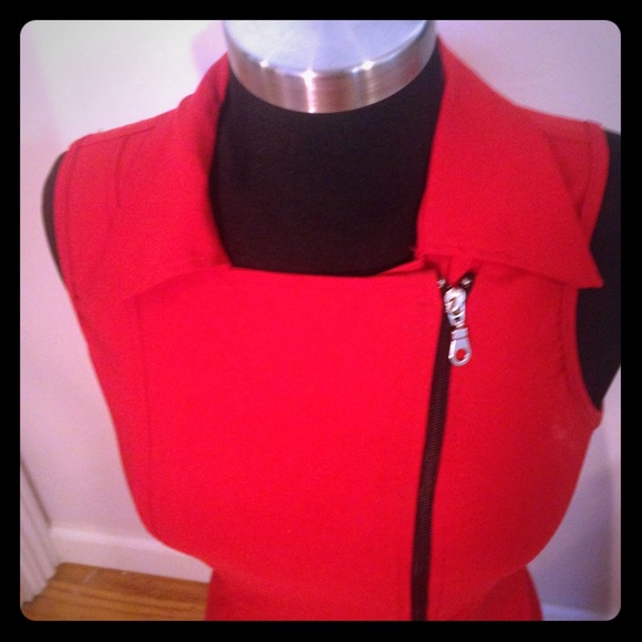Red Sabora Front Zip Dress