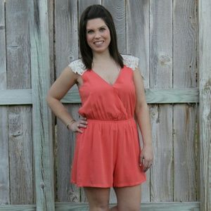 Unforgettable Romper - Coral