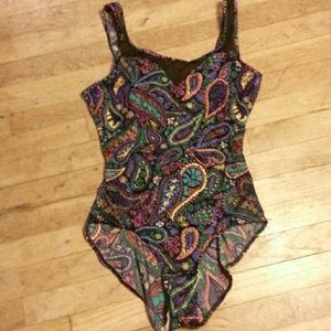 Dark paisley one piece