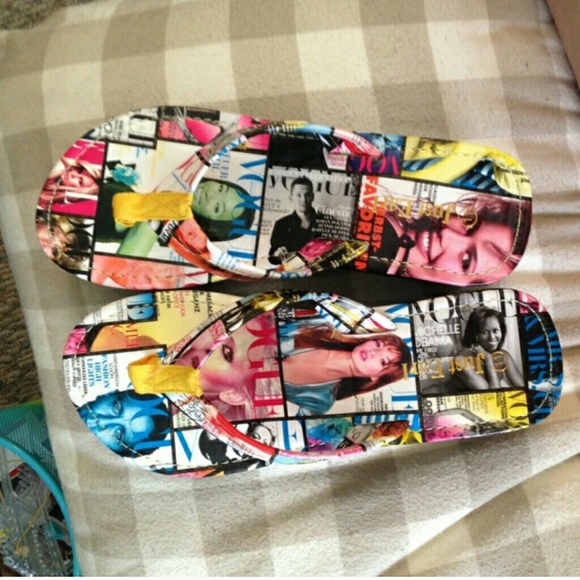 Shoes - Sz 11 but measures 10.5 Magazine wedge flip flops