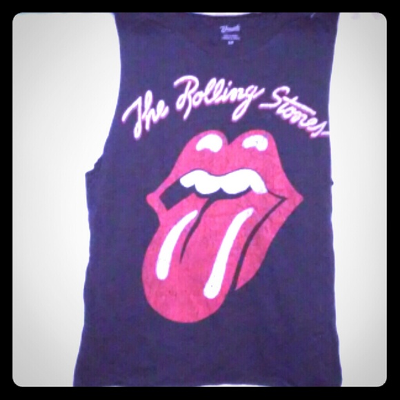 Rolling Stones black cotton sleeveless t-shirt