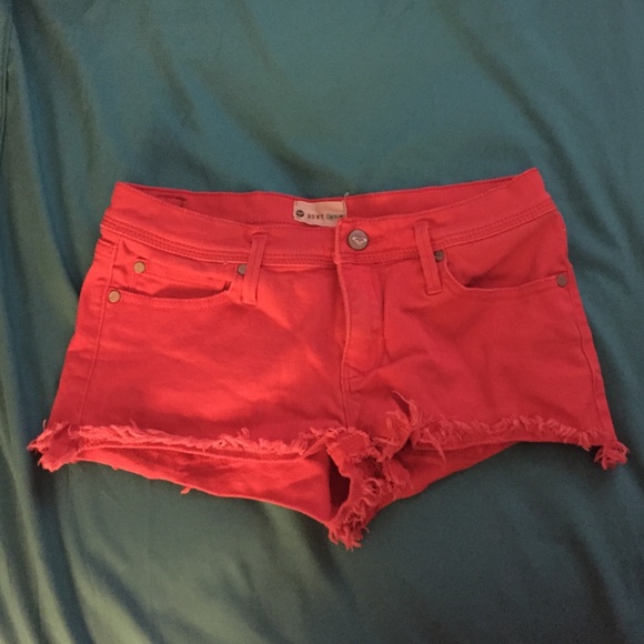 Red Roxy cut off shorts