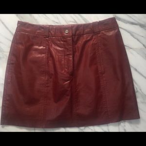 Express ,Mahogany Red leather skirt