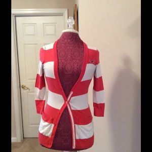 Hollister, x-small, coral and off white