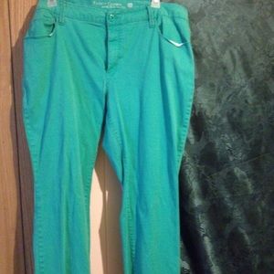 Size 22 plus size turquoise jeans