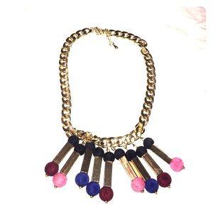 Pom colorful statement necklace