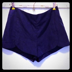 Navy blue Suede Shorts