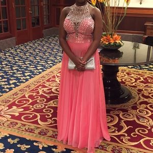 Jeweled and Sequin Prom Dress