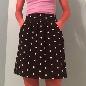 Worthington black polka-dot pleated flare skirt