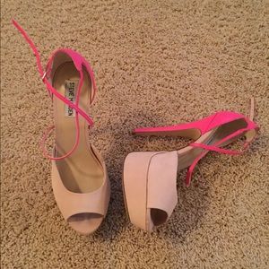 Steve Madden pink and tan heels