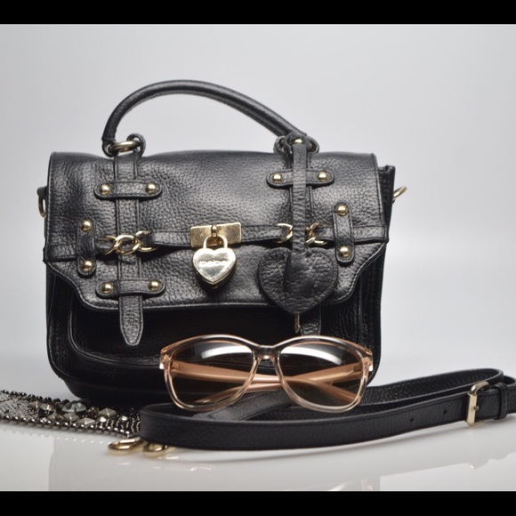 BeBe Black Leather Purse Heartlock *SALE*