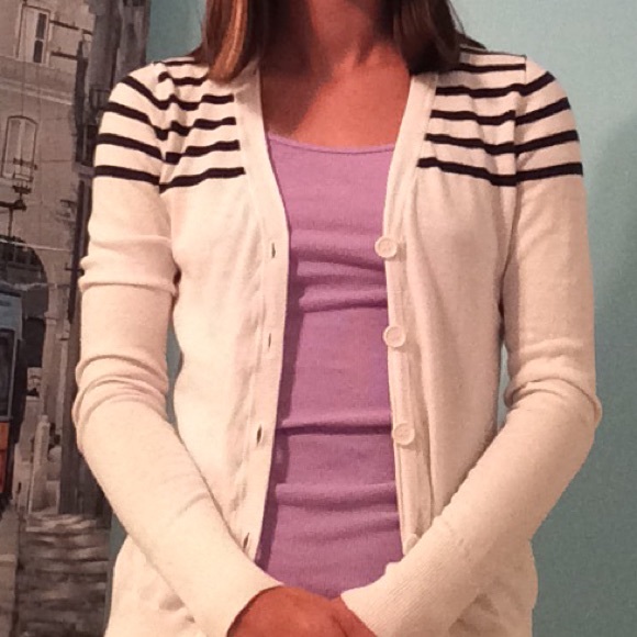 Forever 21 blue&white striped cardigan