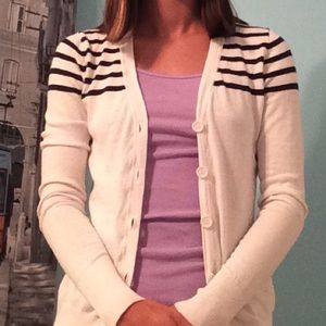 Forever 21 blue&white striped cardigan