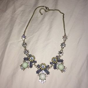 Mint rhinestone statement necklace