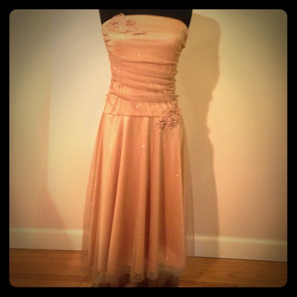 Shimmering "Speechless" Champagne / Beige  Dress