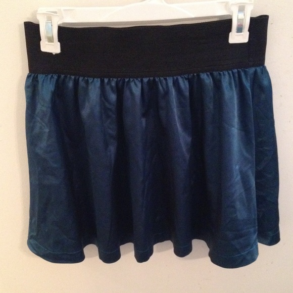 Forever 21 turquoise silk skater skirt