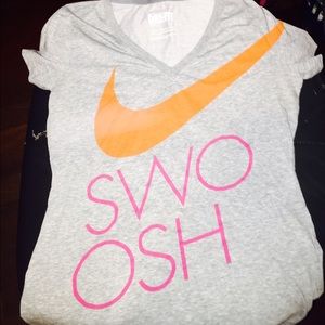 Nike V neck gray shirt