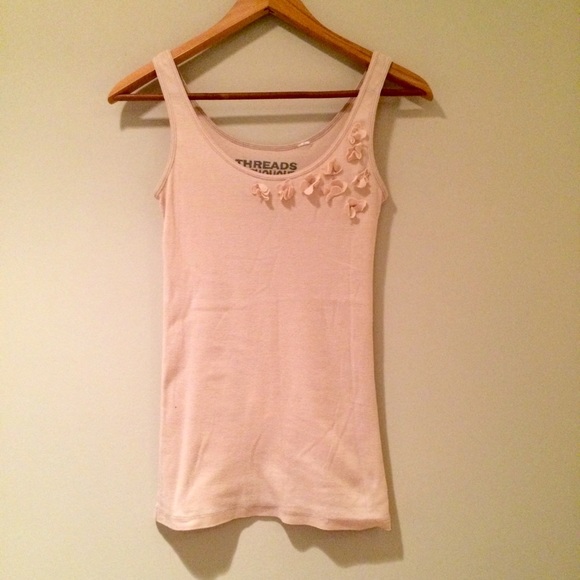 Cute beige flower tank top