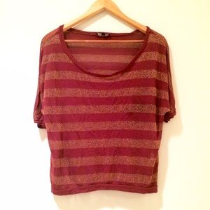 Super cute maroon and gold striped shirt ✨