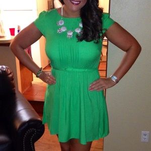 Green ASOS Dress with belt size 10