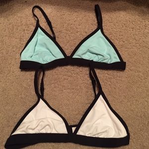 Two Victoria's Secret triangular bralettes