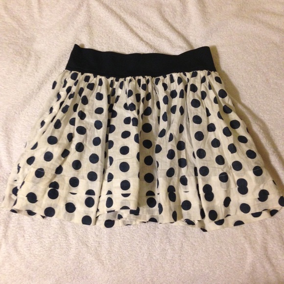Abercrombie & Fitch Dresses & Skirts - Dark Blue & White Polkadot Skirt