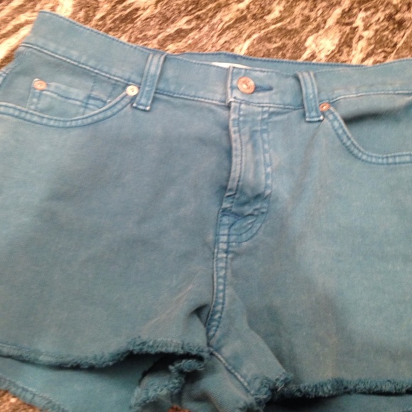 7 for all Mankind Pants - 7 For All Mankind blue high waisted shorts