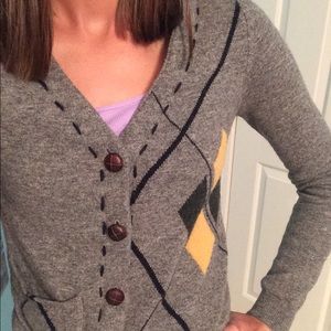 Heritage 1981 grey argyle cardigan