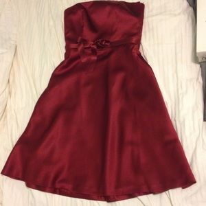 Ann Taylor red strapless cocktail dress