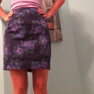 Gap floral cotton pencil skirt