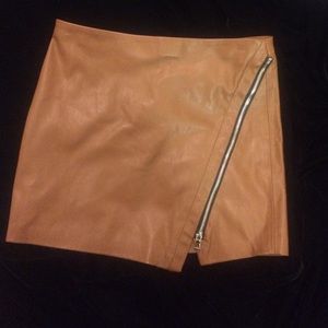 Zara cognac leather skirt