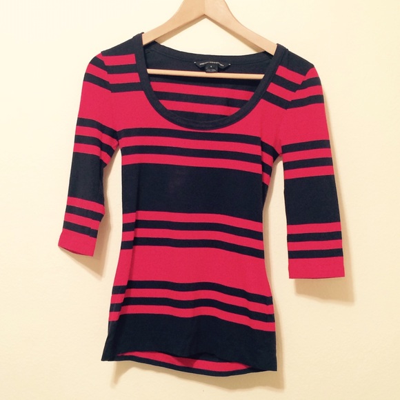 🇺🇸French Connection Red and Navy Stripe Top