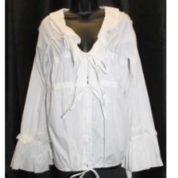 Camomilla Stretch White Cotton Top M