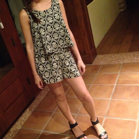 Dark floral romper