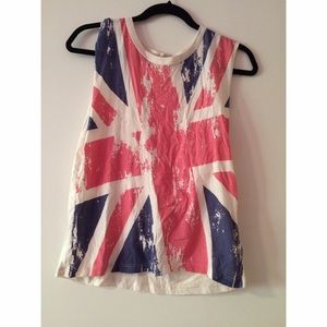 distressed union jack tank