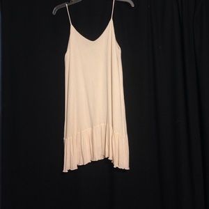 Cream dress with ruffle